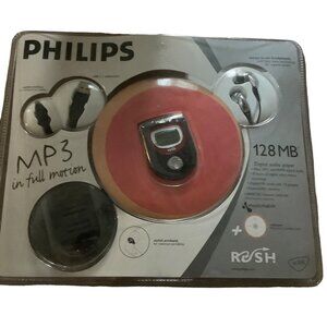Vtg Phillips MP3 Player‎ In Full Motion Rush 128 MB Radio Record Music NOS sa235